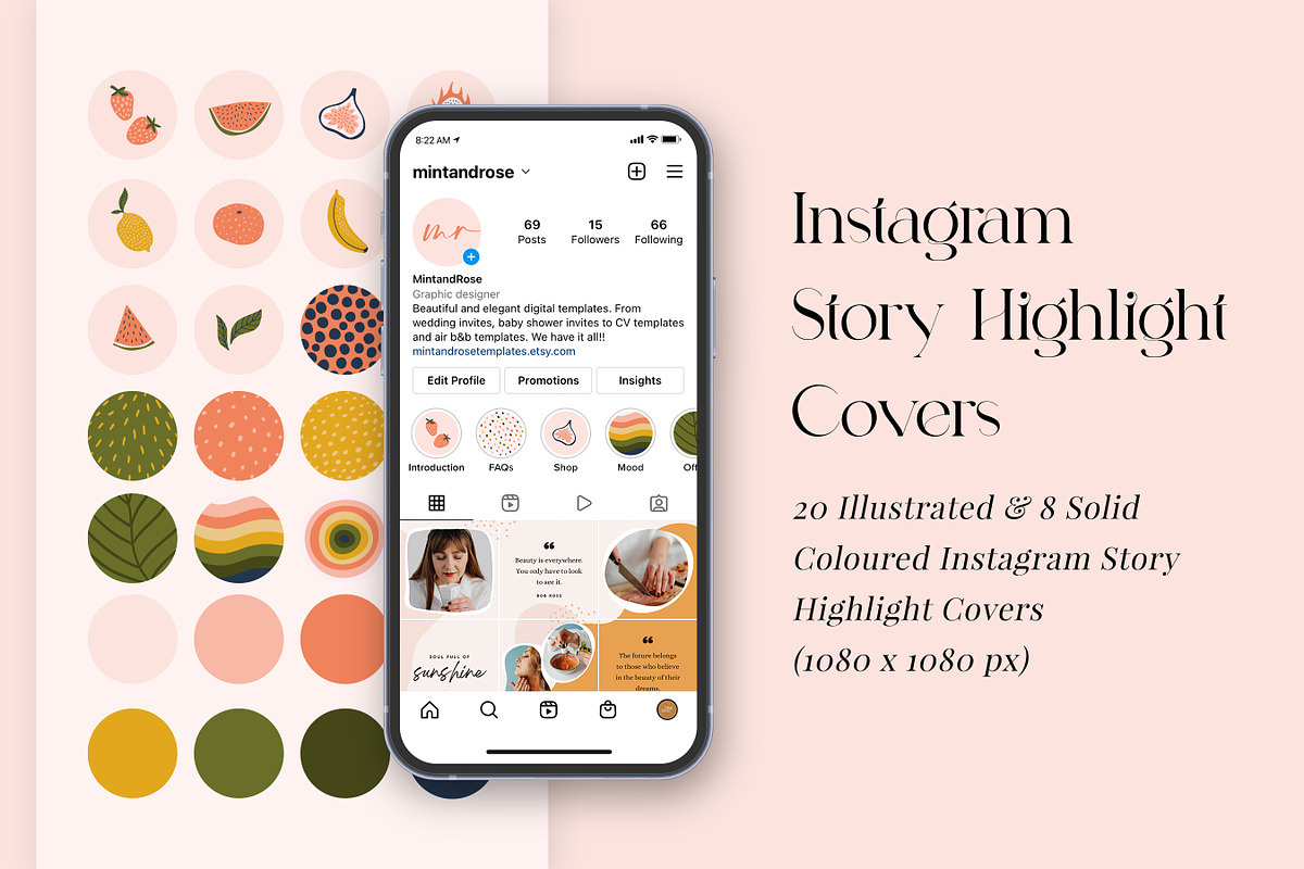 28 Instagram Highlight Cover Icons, a Social Media Template by RWstudio (Photo 1 of 4)