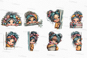 Quirky Girl Peeking Clipart, an Illustration by Craft Nest (Thumbnail 6 of 6)