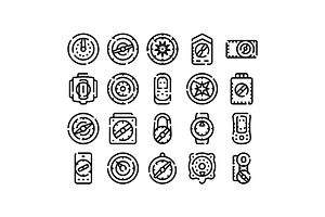 Compasses and navigation icons, an Object Graphic by pikepicture