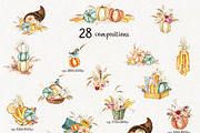 Fall Pumpkin, Corn and Pampas Grass, a Food Illustration by TanyaOak (Thumbnail 3 of 10)