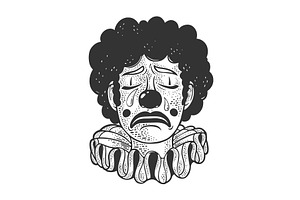 Crying Clown Sketch Vector