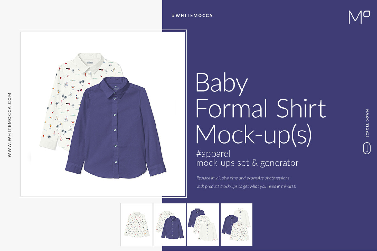 Baby Formal Shirt Mock-ups Set, a Shirt Mockup by Mocca Mockups Store (Photo 1 of 2)