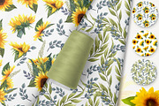 Sunflowers Watercolor Set, a Food Illustration by BarvArt (Thumbnail 11 of 15)