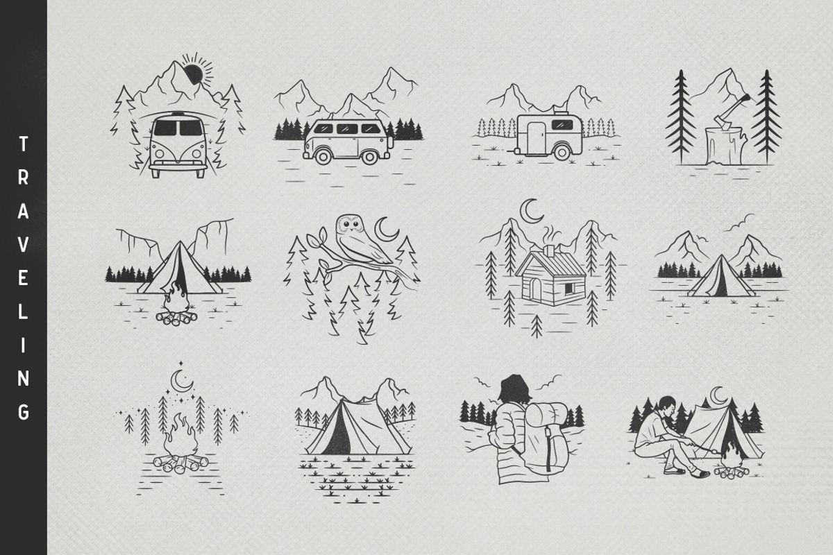 100+ PREMIUM HANDDRAWN ADVENTURE SET, an Object Graphic by Vibesteam (Photo 7 of 13)