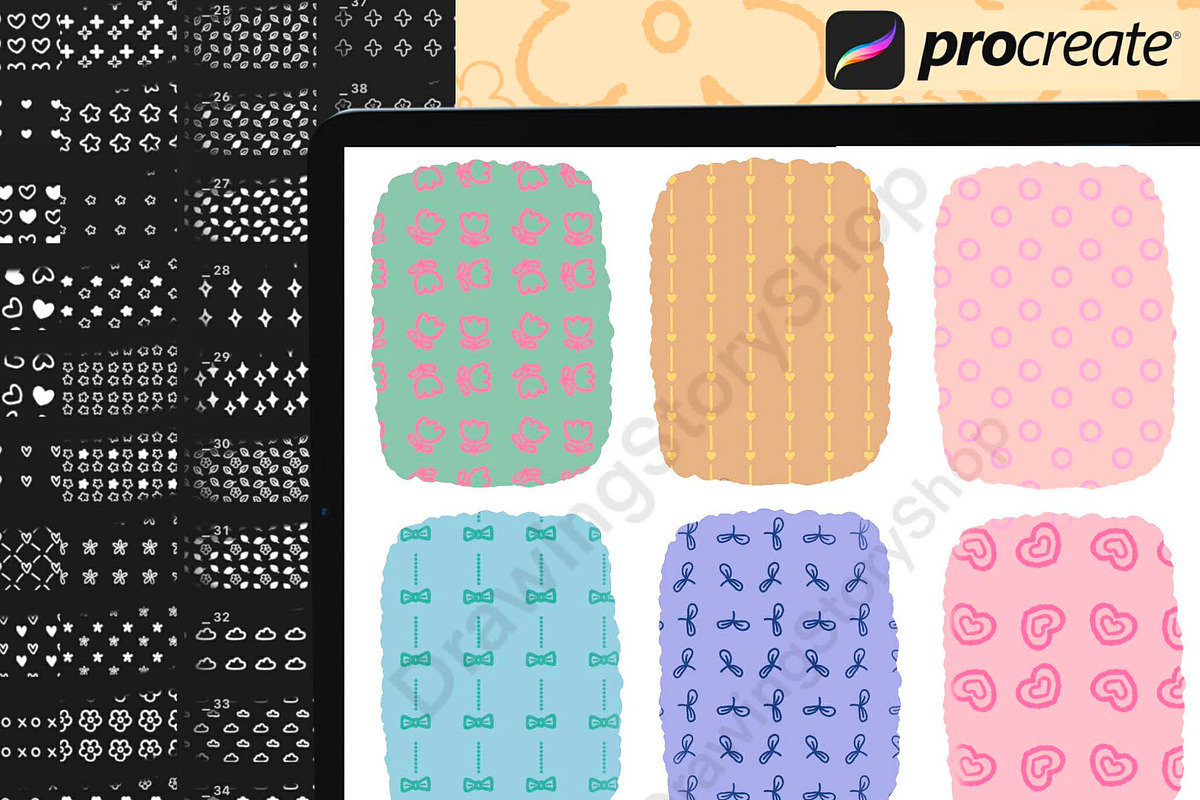 150 Doodles Procreate Stamp Brushes, a Brush Add-On by DrawingStoryShop (Photo 4 of 6)