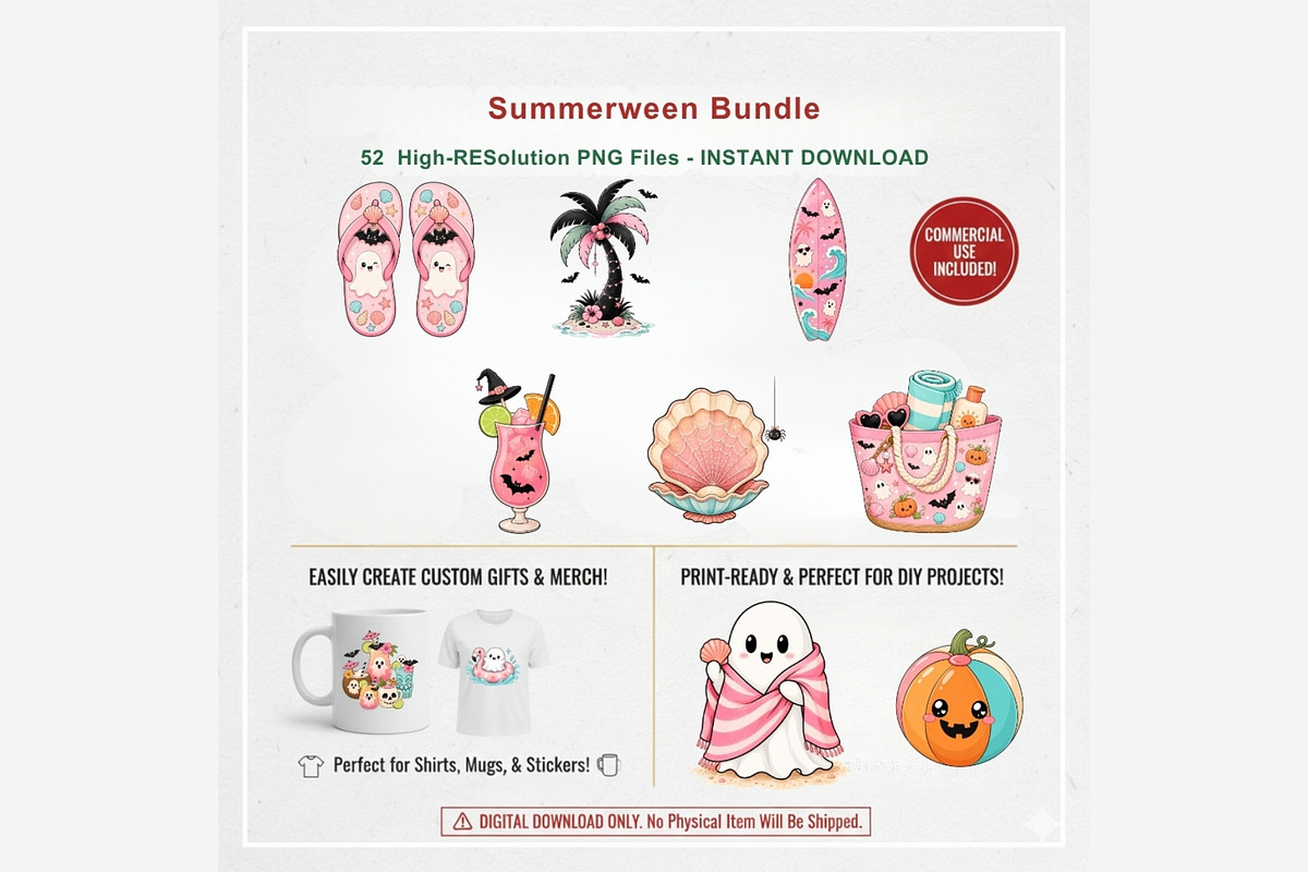 Summerween Clipart PNG Bundle, a Seasonal Illustration by Tanya Kart (Photo 12 of 13)
