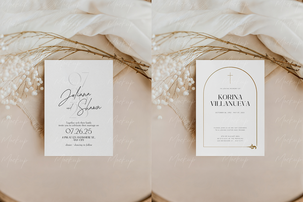 Minimalist Card Mockup Flowers, a Product Mockup by TatiMockup (Photo 3 of 3)