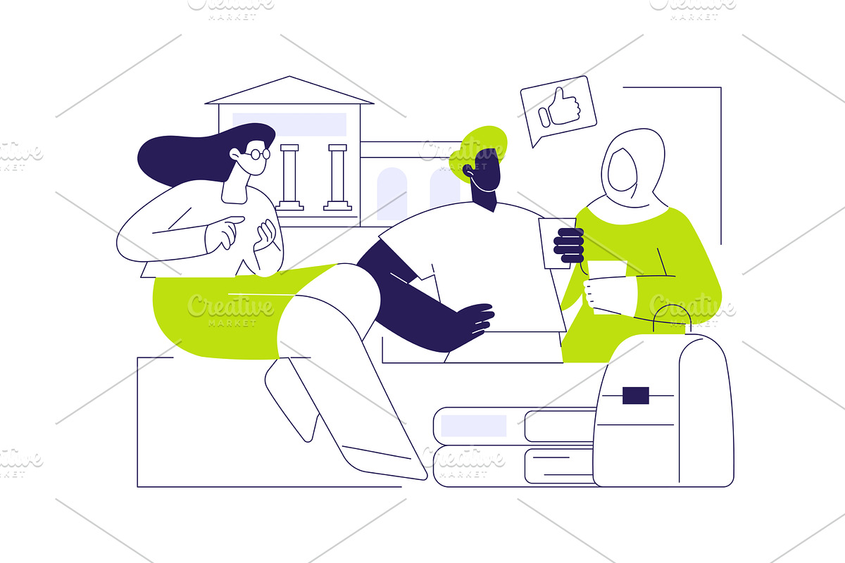 Making new friends isolated cartoon, an Education Illustration by Visual Generation