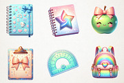 Adorable Pastel School Clip Art, an Illustration by RobertsArt (Thumbnail 6 of 7)