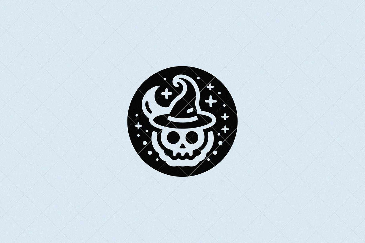 Skull Witch Emblem, a Seasonal Illustration by Vectorium Studio (Photo 2 of 3)
