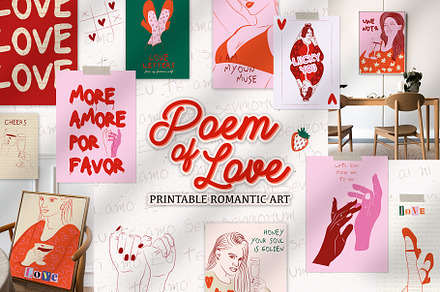 Poem of Love POSTERS, a Decorative Illustration by Mio Buono