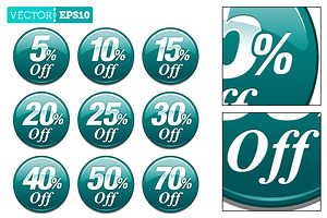 Shopping Sale Discount Badge in Teal
