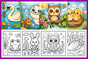 Spring Nature Pattern Coloring Pages, a Decorative Illustration by Ink Gallery (Thumbnail 3 of 4)