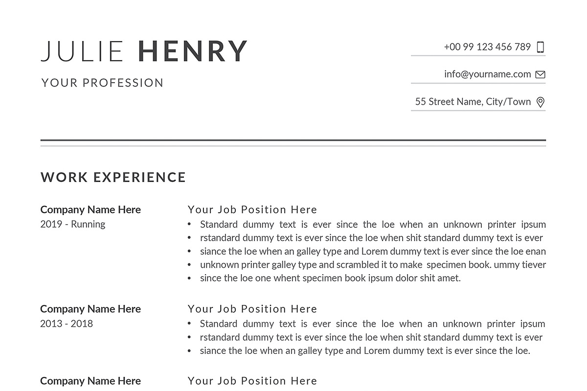 Resume Template / CV, a Resume Template by Creatune (Photo 4 of 6)