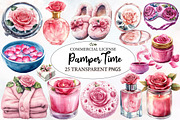 Pink Roses Pamper Time Clipart, an Illustration by Designworld (Thumbnail 1 of 6)