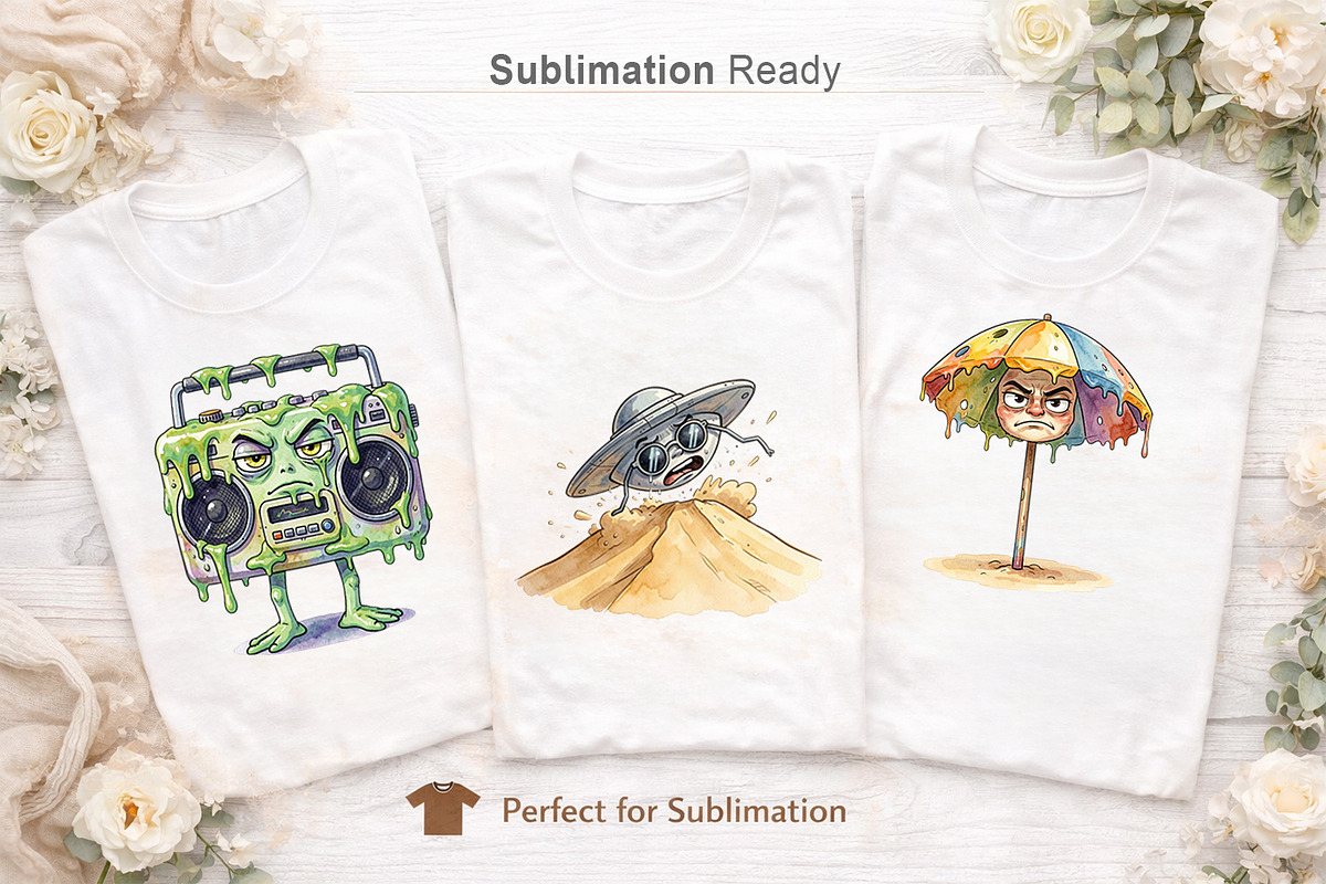 Sarcastic Alien Beach Sublimation, an Illustration by Artnoy (Photo 5 of 8)