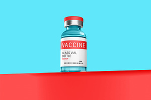 Vaccine Glass Vial Bottle Mockup