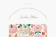 Pumpkin and Floral Seamless Pattern, a Pattern Graphic by Pati Charm Studio (Thumbnail 2 of 6)