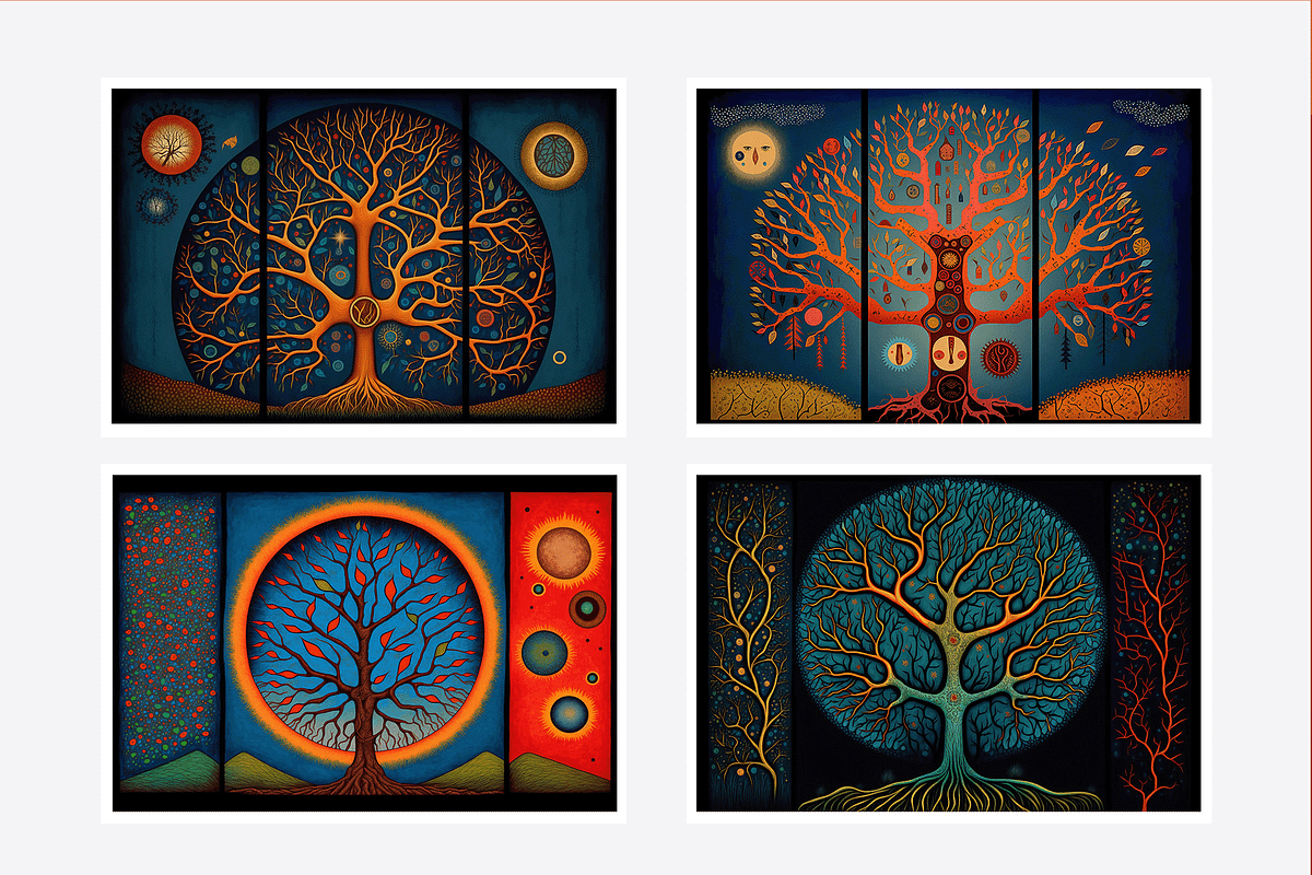 Sati Collection · Sacred Trees, a Decorative Illustration by milatovar (Photo 3 of 14)