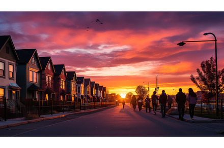 cityscape sunset urban background ai, an Architecture Photo by pikepicture