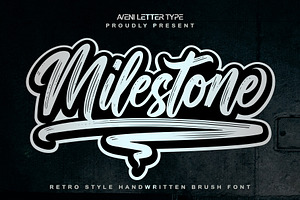 Milestone | Retro Handwritten Font, a Handwritten Font by Aveni Letter Type