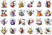 Watercolor Soft Purple Halloween Bee, an Illustration by DreamPrint404 (Thumbnail 5 of 5)