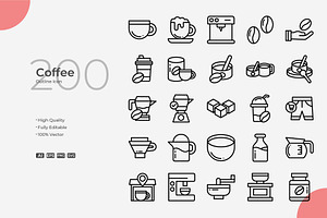 Coffee Outline Icons