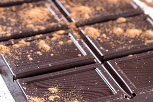Milk chocolate bar with cocoa powder, a Food & Drink Photo by etorres69