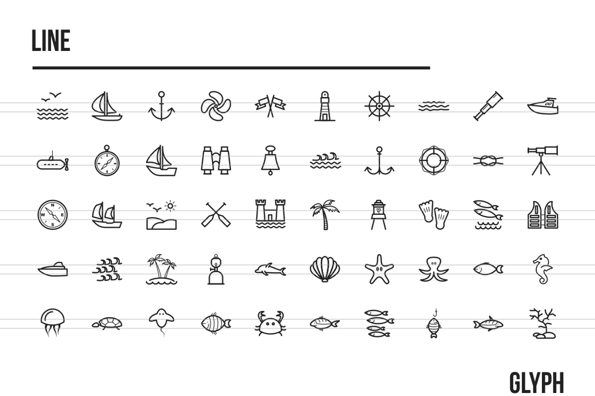 600 Sea Icons preview 2