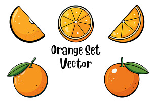 Orange Set Vector #1, a Food Illustration by Awieee1