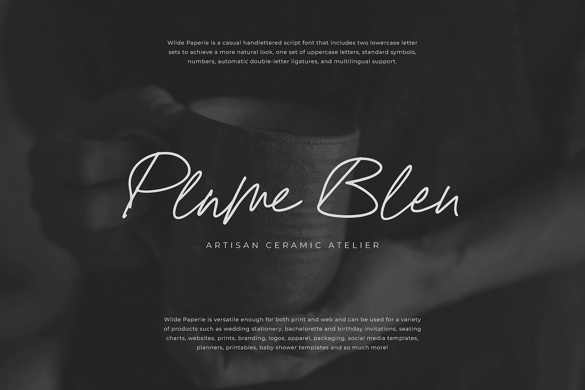 Wilde Paperie | Handwritten Script, a Script Font by Pink Coffie (Photo 2 of 11)