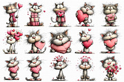 Whimsical Valentine Cat Clipart, an Illustration by Libby Wishes (Thumbnail 6 of 6)