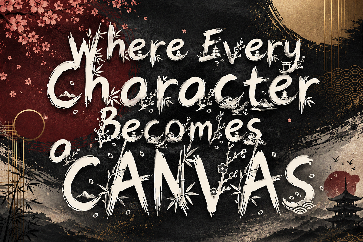 SumiBlossom - Japanese Art Font, a Script Font by HypeWorksCo (Photo 3 of 13)