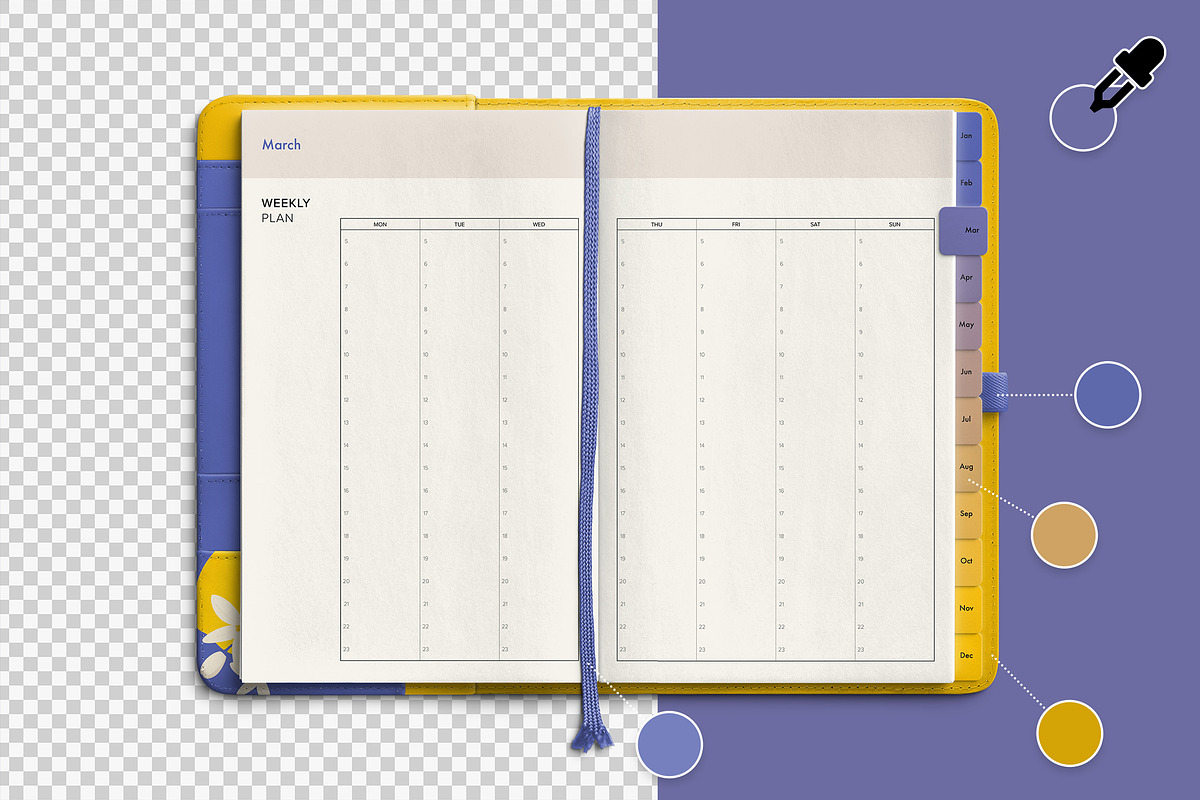 Saffron Planner Mockup Open, a Product Mockup by Custom Scene (Photo 5 of 10)