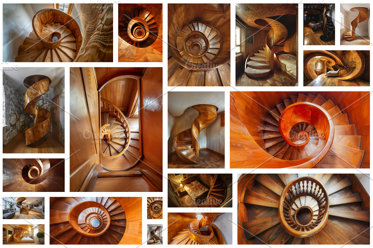 69 Spiral wooden staircases, an Architecture Photo by Handmadefont (Photo 2 of 73)