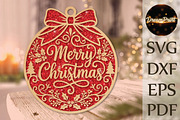 Merry Christmas Laser Cut SVG, an Object Graphic by DreamPrint404 (Thumbnail 1 of 4)