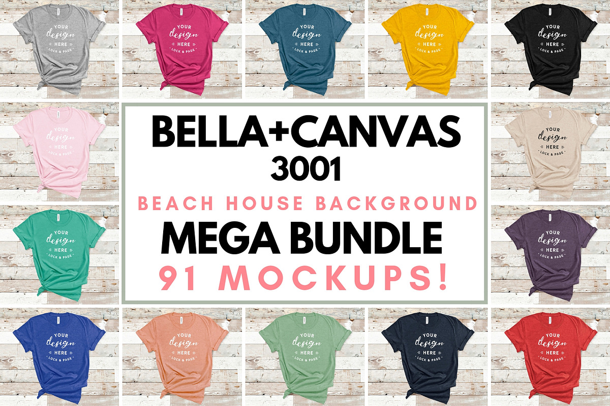 Bella Canvas 3001 Mockup On Wood, a Household Mockup by lock and page (Photo 1 of 93)