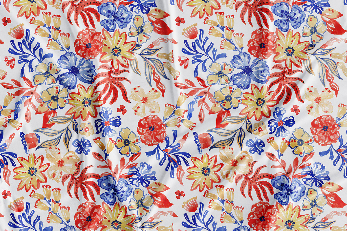 Folk Floral Ornamental Pattern, a Pattern Graphic by SirenaArt (Photo 4 of 16)