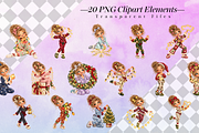 Light Up Christmas Girls Cliparts, a Seasonal Illustration by Ink Gallery (Thumbnail 2 of 13)