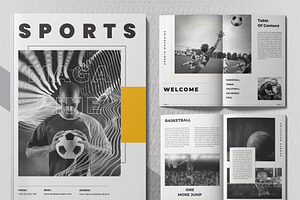 Sports Magazine Design Layout, a Magazine Template by MightyDesign