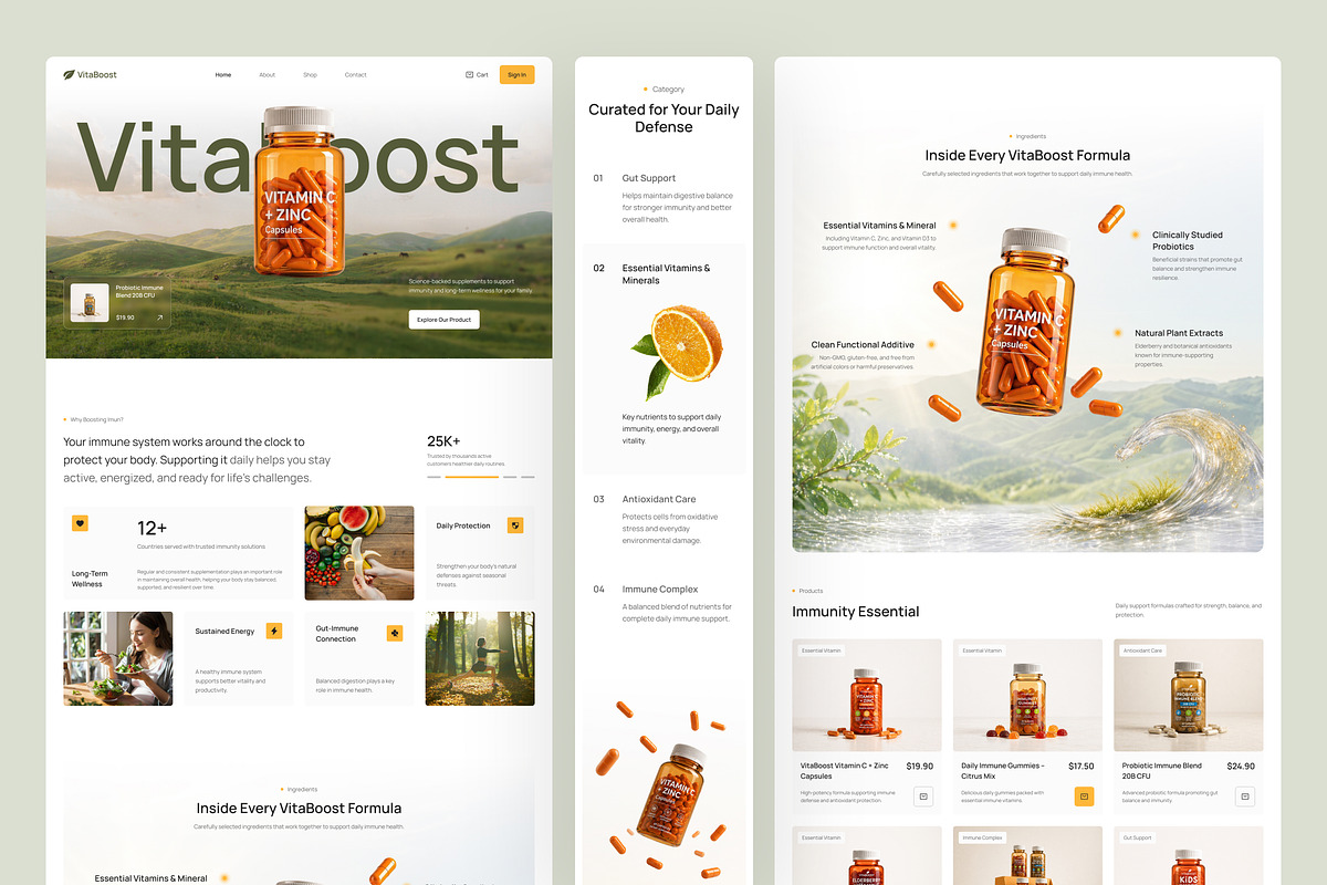 Health & Nutrition Website UI Figma, an UI Kit Template by peterdraw (Photo 2 of 7)