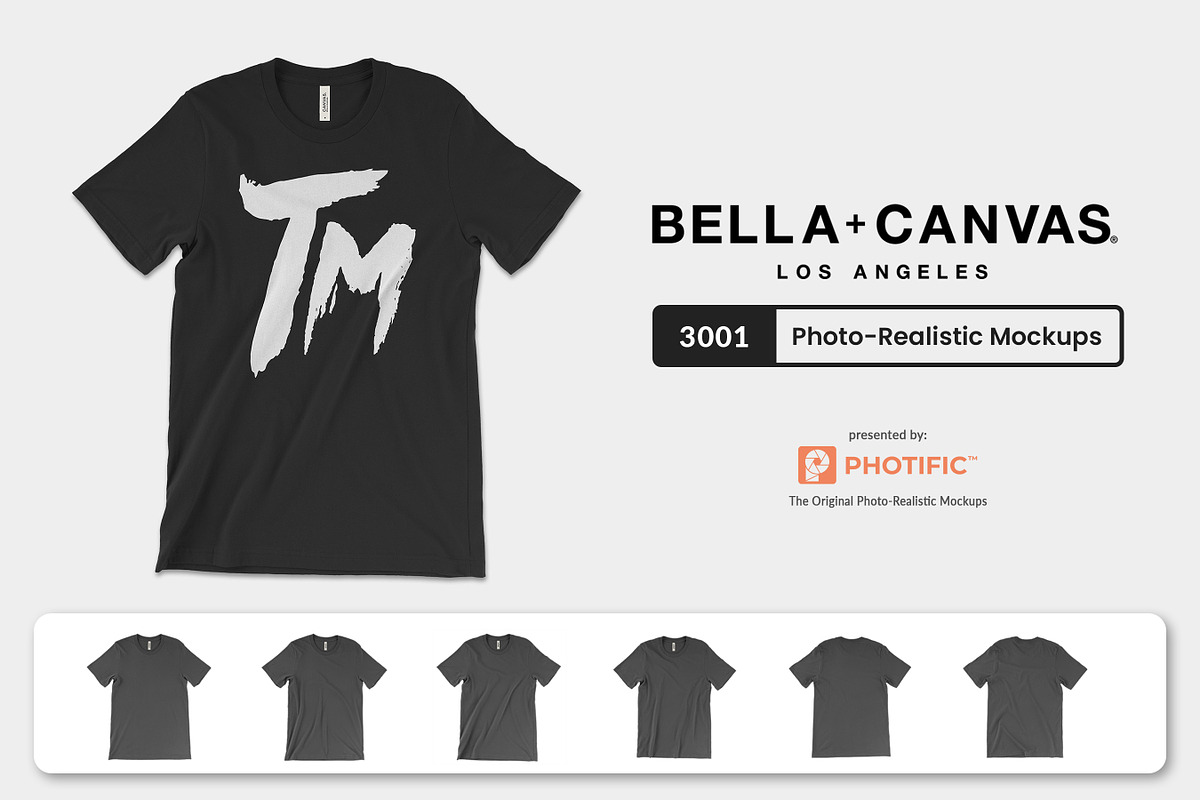 Bella Canvas 3001 T-Shirt Mockups, a Shirt Mockup by Photific (Photo 1 of 6)