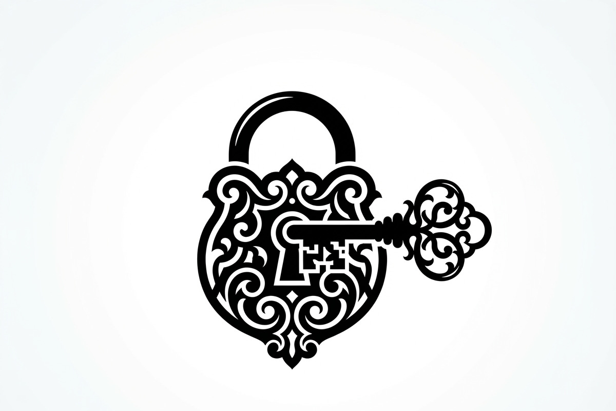 60 Ornate Key and Lock Silhouette, a Technology Illustration by Amazin_art (Photo 17 of 21)