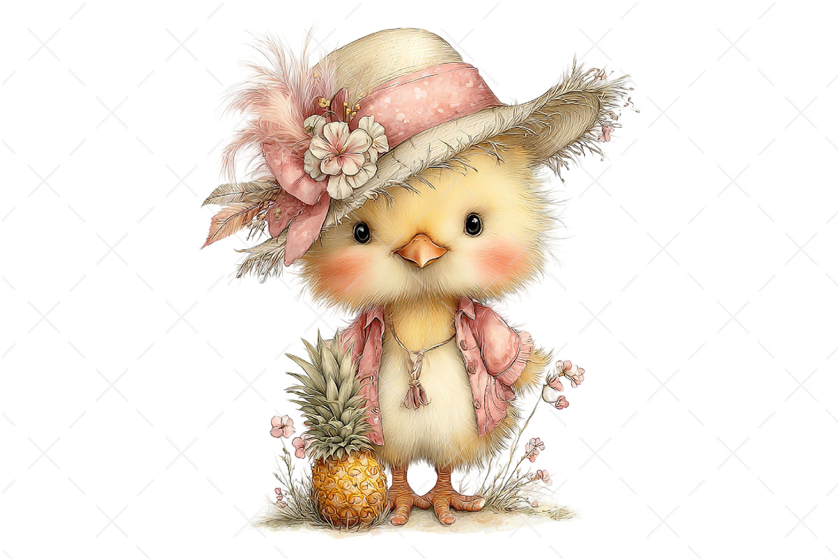 Summer Funny Chick Clipart, an Illustration by Craft Nest (Photo 12 of 12)