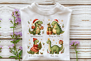 Dino Christmas PNG Sublimaton, a Seasonal Illustration by Sublimation Artist (Thumbnail 3 of 9)