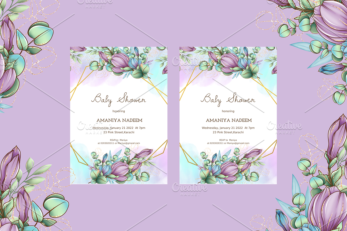 Beautiful Baby Shower Invite, an Invitation Template by Weddinginvitation by Fati