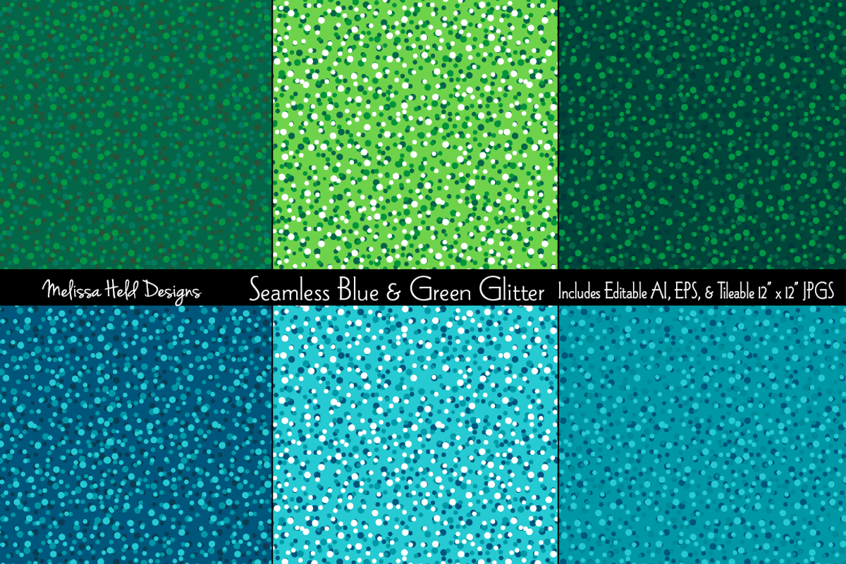 Seamless Blue & Green Glitter