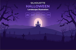 Halloween Castle Illustration