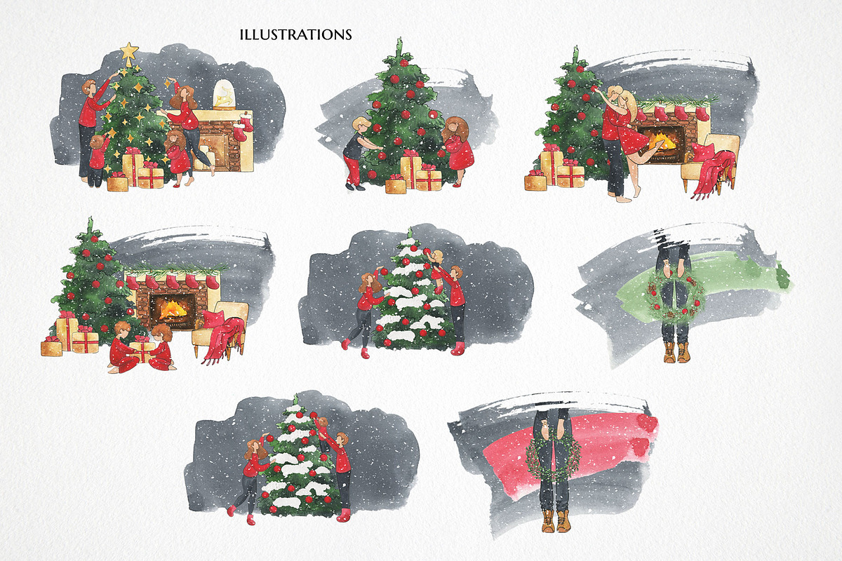 Watercolor winter wonderland bundle!, a Person Illustration by LyubovZaytseva (Photo 22 of 26)