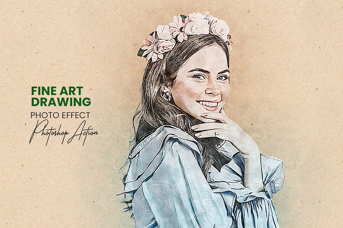 Fine Art Sketch Drawing Action, an Action Add-On by Photoshop Action (Photo 1 of 10)
